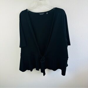 Susan Graver Black Tie Front Cardigan Size 2X